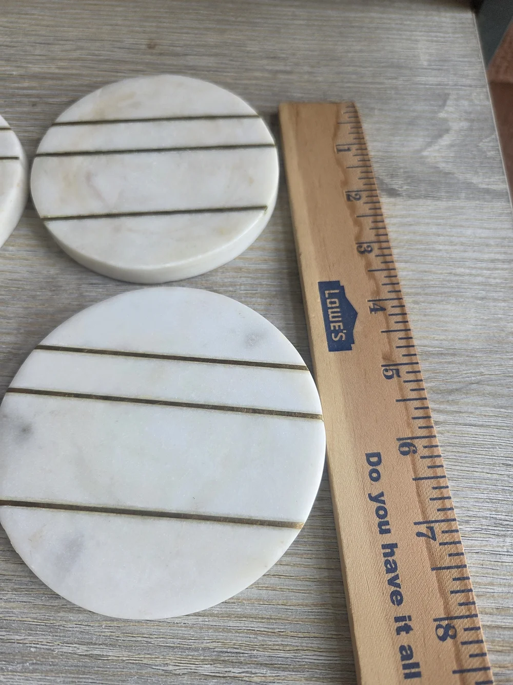 Set of 4 Marble Coasters with Gold Inlay
